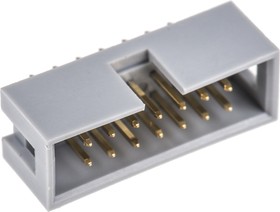 Фото 1/2 AWHW 14G-0202-T, AWHW Series Straight Through Hole PCB Header, 14 Contact(s), 2.54mm Pitch, 2 Row(s), Shrouded