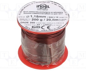 DN2E1,15-200G, Coil wire; double coated enamelled; 1.15mm; 0.2kg; -65?200°C