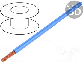 LGY1.5-BL/GR, Провод; LgY; многопров; Cu; 1,5мм2; сине-зеленый; ПВХ; 300/500В