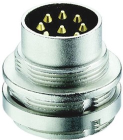 0314-2 08-1, Circular Connector, 8 Contacts, Front Mount, M16 Connector, Plug, Male, IP68, 03 Series