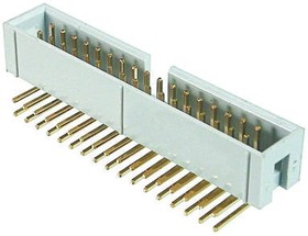 Фото 1/2 AWHW 20A-0202-T, AWHW Series Right Angle Through Hole PCB Header, 20 Contact(s), 2.54mm Pitch, 2 Row(s), Shrouded