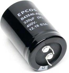 B43630A2338M000, Aluminum Electrolytic Capacitors - Snap In 200VDC 3300uF 20% PVC STD 6.3mm Term
