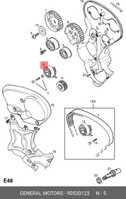 90530123, Ролик ремня грм