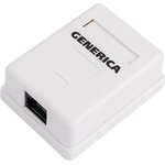 CS2-1C5EU-12-G, Розетка инф. настенная RJ45 кат. 5Е UTP 1 порт GENERICA