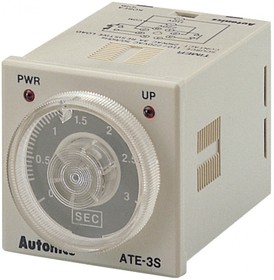 ATE2-1S (0 - 1 sec) Аналоговый таймер 12VDC , 48х48мм, розетка 8 пин.(не входит в комплект), 2 выхода, задержка на вкл. пит