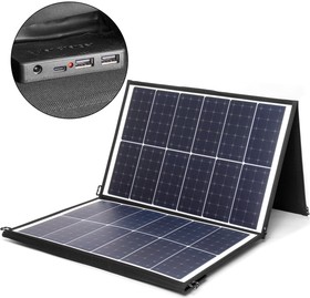 Фото 1/2 Солнечная батарея 120W 18V DC, Type-C PD 60W, USB QC3.0 18W, USB 12W, влагозащищенная, складная на 3 секции TOP-SOLAR-120