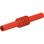 66.9123-22, Red, Female Banana Coupler With Brass contacts and Nickel Plated - ...