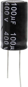 100 UF 400V 105*C 18*32 (JWCO), KM101M2GBKJ1832VBK Конденсатор электролитический радиальный, 100 мкФ, 400 В, 18х32 мм, -25…+105 °C, нар