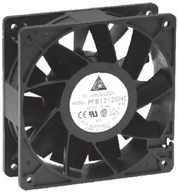 PFB1224UHE-R00, DC Fans Tubeaxial Fan, 120x38mm, 24VDC, Ball Bearing, 3-Lead Wires, Locked Rotor Sensor