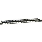 Патч-панель наборная экранированная 19дюйм 0.5U Keystone 24 порта DKC RNKPP2405BK