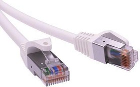 Патч-корд экранированный кат.5е F/UTP 4х2 LSZH 1.5м бел. ДКС RN5EFU4515WH