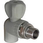 Вентиль PPR для радиатора D25х3/4 мм угловой серый 15823