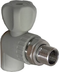 Вентиль PPR для радиатора D25х3/4 мм угловой серый 15823