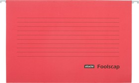 Фото 1/3 Папка подвесная Attache Foolscap, картон красный, до 200л., 5шт/уп