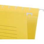 Папка подвесная Attache Foolscap, картон желтый, до 200л., 5шт/уп