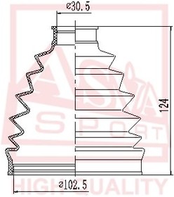 ASBT-DUC, Пыльник ШРУСа (К-кт без смазки) 30x107x112