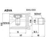 BXIU-E83, ШРУС внутренний 24x44x27 (oem-исполнение)