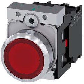 Фото 1/2 3SU1152-0AB20-1CA0, Illuminated Pushbutton Switch Momentary Function 1NC LED Lamp 500 V Red None