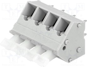 AK3001/4-KD-5.0/KIES, Зажимная рейка для печатных плат; угловой 45°; 5мм; на PCB; 24А