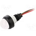 LRG-D20-24AC/DCWK, Индикат.лампа: LED, выпуклый, 24ВDC, 24ВAC, Отв: d13мм, IP40