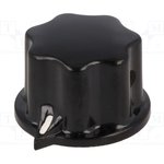 Pointer knob, 6 mm, plastic, black, Ø 31 mm, H 20 mm, A1321060