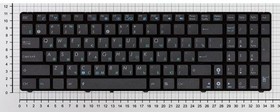 Фото 1/3 Клавиатура для ноутбука Asus K52 K53 G73 черная с черной рамкой