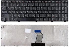 Фото 1/2 Клавиатура для ноутбука IBM Lenovo IdeaPad B570 V570 Z570 черная с черной рамкой