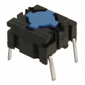 Short-stroke pushbutton, 1 Form A (N/O), 50 mA/24 VDC, unlit , actuator (black), 6.5 N, THT