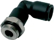 3169 06 55, 3169 Series Elbow Threaded Adaptor, M7 Male to Push In 6 mm, Threaded-to-Tube Connection Style