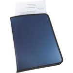 Папка-конверт на молнии с 3-х сторон Attache Metallics, А4, 700мкм,синий