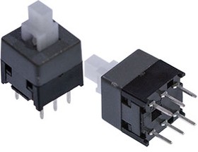 PB22E09-071 (аналог MPS-850-G), Push switch with Lock, size of 8.5x8.5mm, transparent stem, grey