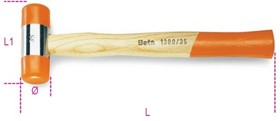 Фото 1/2 1390 45, Plastic Soft Face Hammer with Wood Handle, 698g
