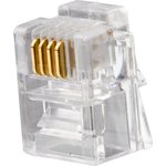 Коннектор для телефонного кабеля RJ-11 6p4c, медный, 20шт. CN-6P4C-U-TWCS/20