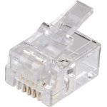 Коннектор для телефонного кабеля RJ-11 6p4c, медный, 20шт. CN-6P4C-U-TWCS/20