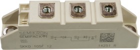 SKKD105F12-1, SKKD105F12, (ДЕМОНТАЖ) модуль 1200В 100A перепроверка март 2017г без к