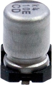 Фото 1/3 UCD1E100MCL1GS, SMD конденсатор 10мкФ 25В 20% 105С 4х5.8мм Low Imp