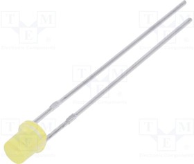 LL-304YD1X-1B, LED; 3mm; yellow; 45?90mcd; 130°; Front: flat; 1.6?2.4V; cylindrical