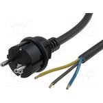 S2-3/25/1.5BK, Кабель, вилка CEE 7/7 (E/F), провода, 1,5м, черный, ПВХ, 3x2,5мм2