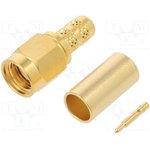 SMA1111A13G150, Вилка; SMA; "папа"; прямой; 50Ом; обжим; на провод; тефлон; позолота