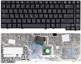 Фото 1/2 Клавиатура для ноутбука HP Elitebook 6930 6930p черная с трекпойнтом