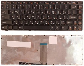 Клавиатура для ноутбука IBM Lenovo Ideapad B470 V470 черная с черной рамкой