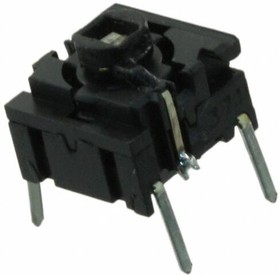 Фото 1/2 Short-stroke pushbutton, 1 Form A (N/O), 50 mA/24 VDC, illuminated, yellow, actuator (black), 3.5 N, THT