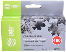 Фото 1/7 Картридж струйный Cactus CS-PGI480XXLBK черный пигментный (24.4мл) для Canon Pixma TR7540/TR8540/ TS6140/TS8140