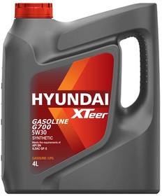 1041135, Масло синтетическое моторное Gasoline G700 5W30 SN 4 л, HYUNDAI XTeer | купить в розницу и оптом