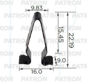 P37-2144, Клипса пластмассовая Audi Seat Skoda VW крепления обшивки багажника B=22.3, C=15.3, A=9.3 – купить оптом и в розницу