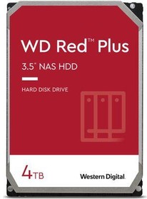 Фото 1/6 Жесткий диск NAS 4 TB WD WD40EFPX Red Plus 3.5", SATA3, 6Gb/s, 5400 RPM, 256Mb
