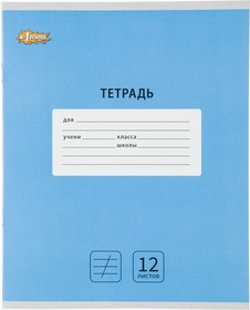 Фото 1/7 Тетрадь школьная А5, 12 л. косая линия, Интенсив Голубой, 10 шт./уп