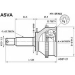 ШРУС наружный HYUNDAI SANTA FE 2000- ASVA HY-SFA52