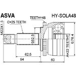 HY-SOLA48, ШРУС наружный 22x55x25