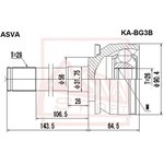 KA-BG3B, ШРУС наружный 26x56x28